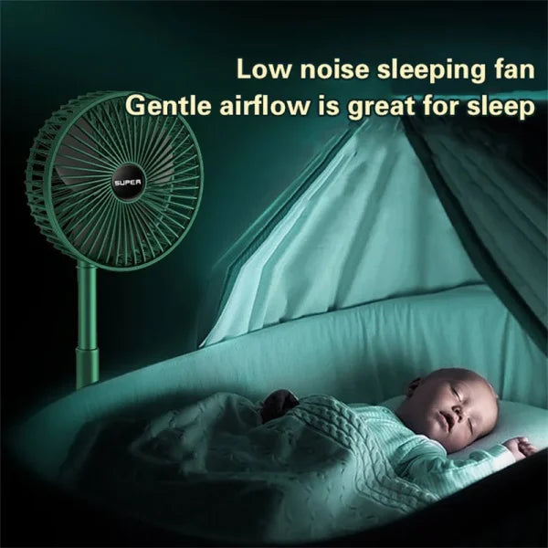 Electric – Telescopic Folding Floor Fan Summer Silent Desktop Retractable Fan For Office Bedroom School Usb Ventilator (usb Operated)