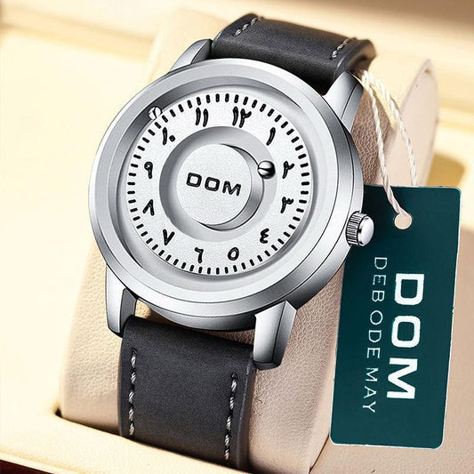 Watch Men's Fashion Personality Black Technology Magnetic Suspension Concept Fashion Men's Steel Belt Watch Gift for Boyfriend