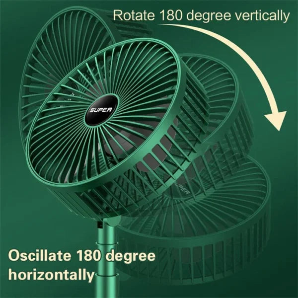 Electric – Telescopic Folding Floor Fan Summer Silent Desktop Retractable Fan For Office Bedroom School Usb Ventilator (usb Operated)